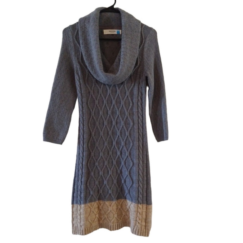 Sparrow by Anthropologie grey & taupe sweater dress Sz S
